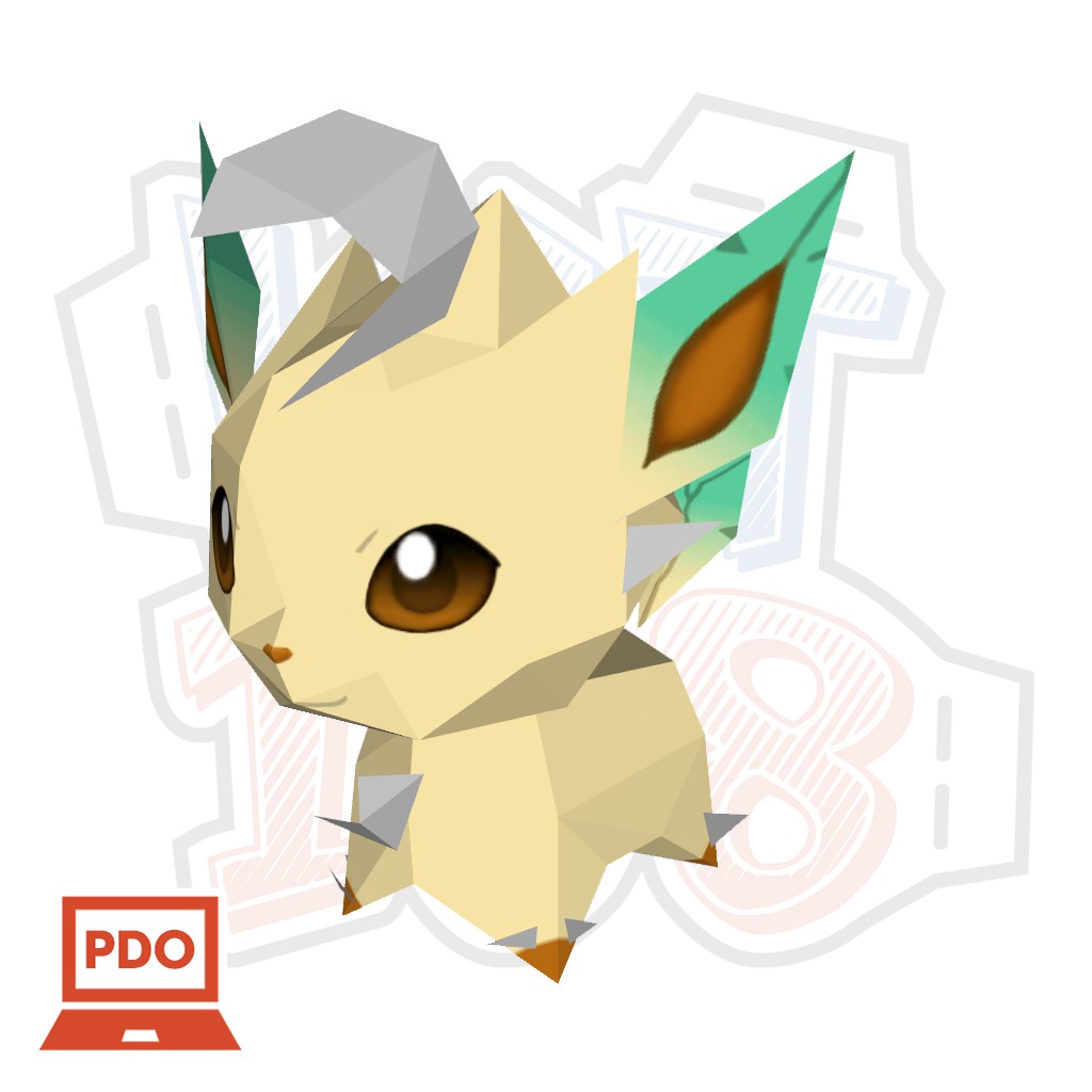 Mô hình giấy Anime Game Pokemon Leafeon Chibi