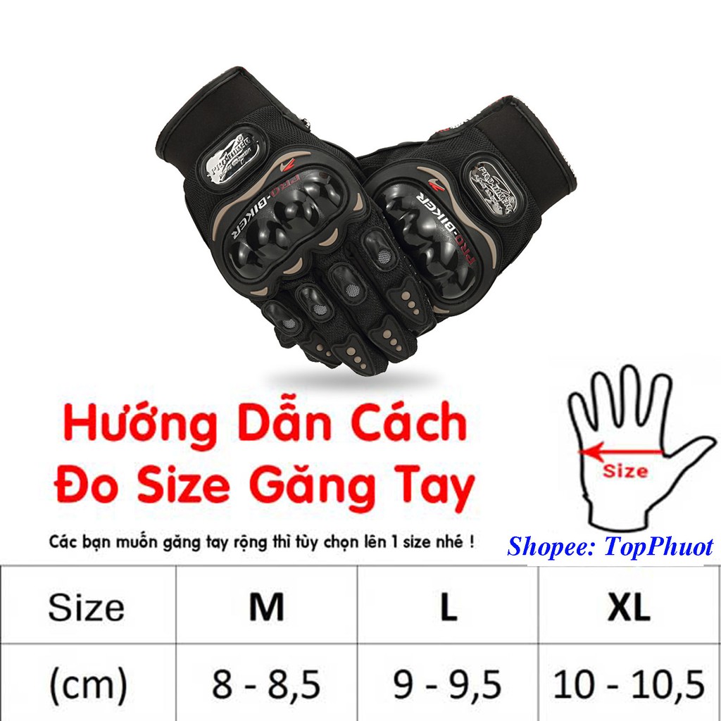 Bao tay xe máy dài ngón chống nắng Probiker có gù bảo hộ