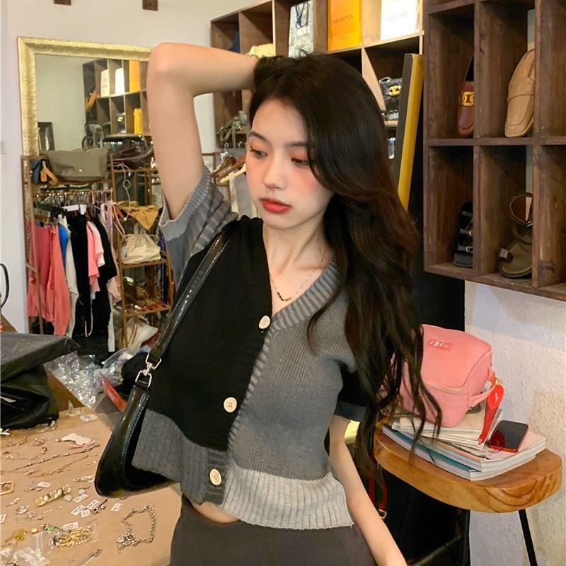 B&amp;G Áo cardigan Dệt Kim Mỏng Cổ Chữ V Dáng Ôm Thời Trang Dành Cho Nữ Mã 2022 Áo phông Nữ JL-TX-144