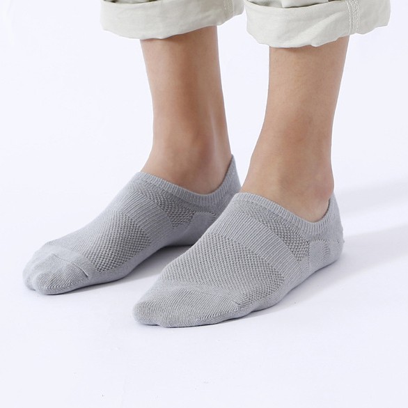 Tất (vớ) nam cổ ngắn màu trơn chất cotton hãng Pierpolo thiết kế lưới kép thông thoáng chống hôi chân