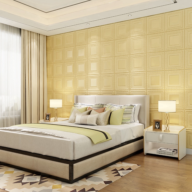 Miếng dán tường ba chiều bằng xốp cỡ 70*70cm trang trí cho phòng khách