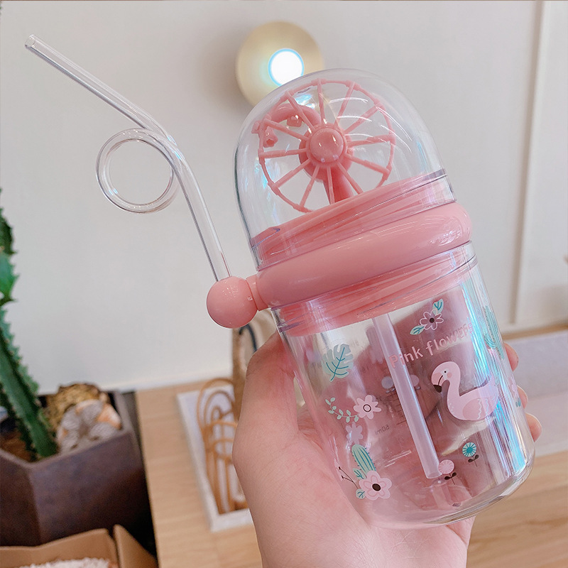 Cốc Nhựa Uống Nước Có Ống Hút Hình Cá Voi Dễ Thương Chống Rơi Vỡ Cho Bé