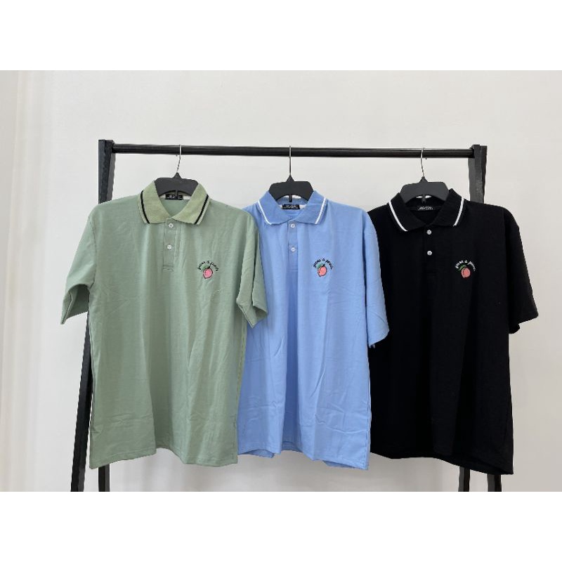 Áo polo Full size % Hình Thật B'teen TRÁI ĐÀO TAY LỠ UNISEX THÊU YOURE A PEACH