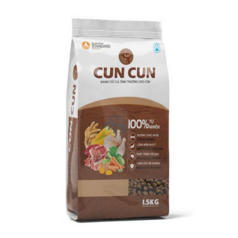 cun cun thức ăn hạt cho chó túi 1,5kg