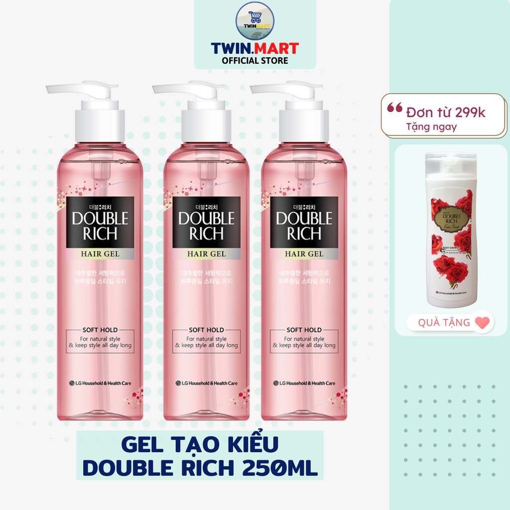 [ĐƠN 299K TẶNG SỮA TẮM 36K] Gel Tạo Kiểu Double Rich Soft Giữ Nếp Tự Nhiên 250ml