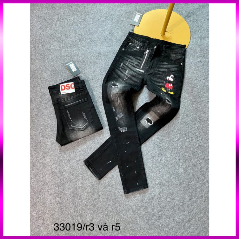Quần Bò Nam ⚡ Quần DSQ Khoá Lệch Thêu Logo Màu Đen Cực Sang | BigBuy360 - bigbuy360.vn