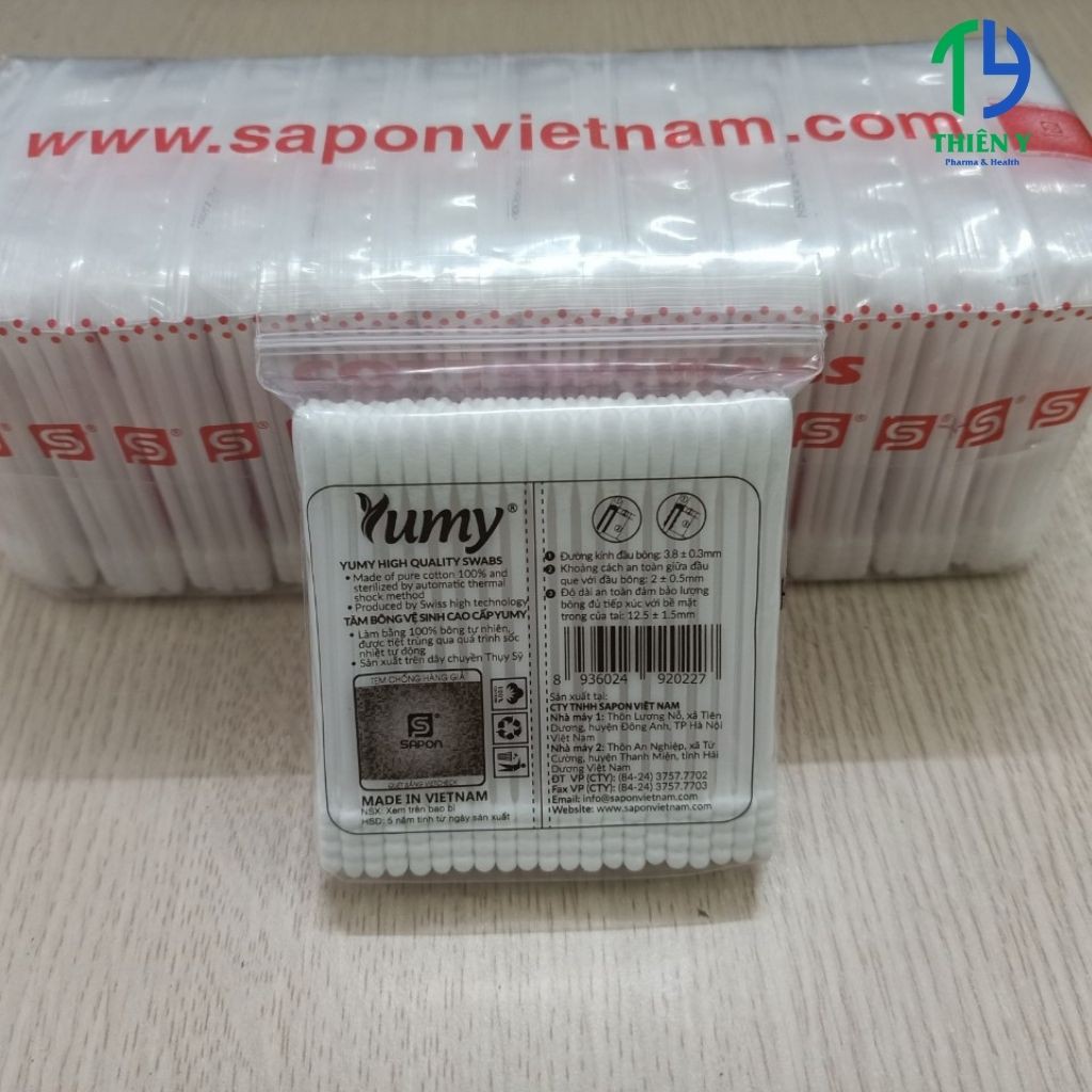 Tăm bông trẻ em Yumy Kid cao cấp, tăm bông sơ sinh, bông ngoáy tai cho bé, gói 100 cái – Thiên Y Pharmacy