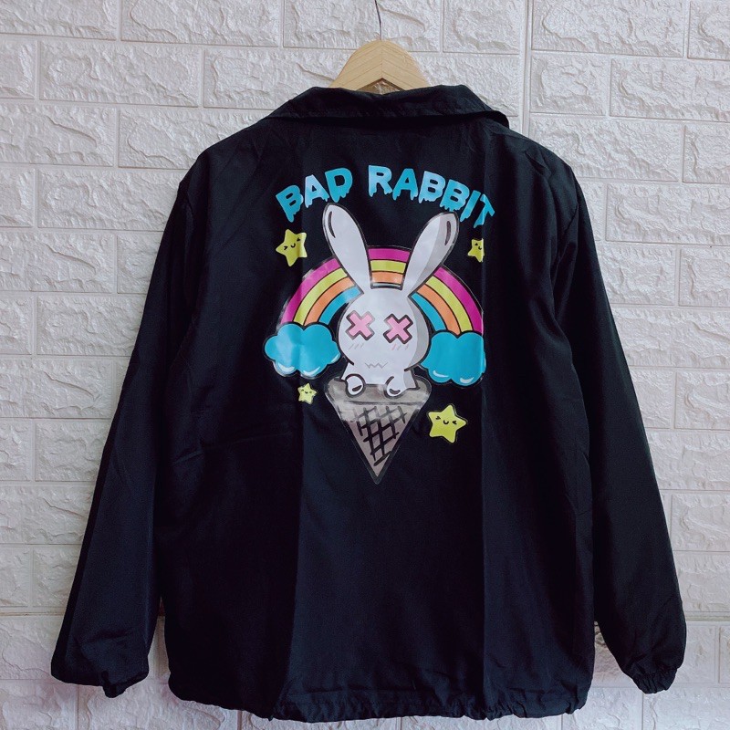 Áo Khoác Cổ Bẻ Thỏ Kem in KTS Form Rộng Dù 2 Lớp Phong Cách LocalBrand | BigBuy360 - bigbuy360.vn