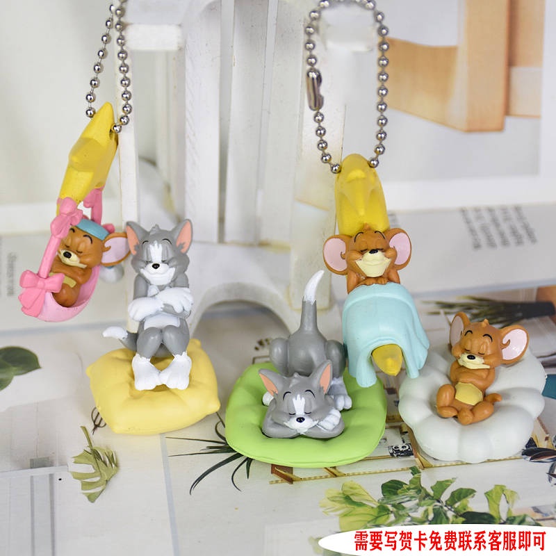 Cat and Mouse Tom Jerry Anime Peripheral Garage Kits Model Furnishing Articles Doll Children's Toy Birthday Baking Gift Auto department store supplies