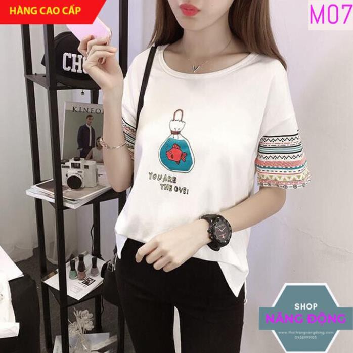 Áo Thun Nữ 🔺FREESHIP🔺 Áo phông nữ tay ngắn chất đẹp, thun cotton, mịn, mát, sành điệu in hình cá Mã: M07 🌟 *
