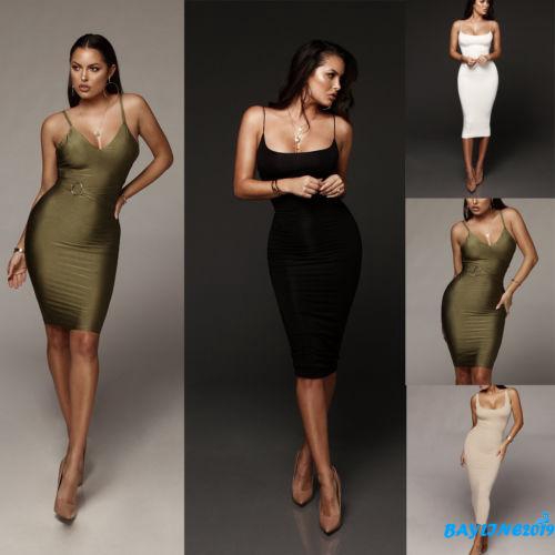 Đầm ôm body cổ yếm phong cách quyến rũ cho nữ