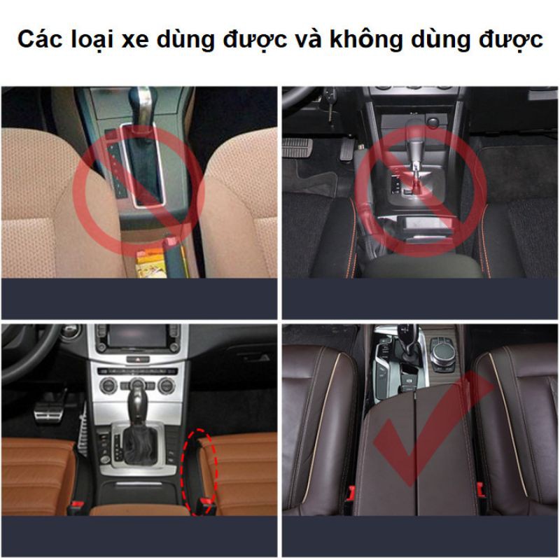 khay để đồ cạnh ghế xe phối da cao cấp