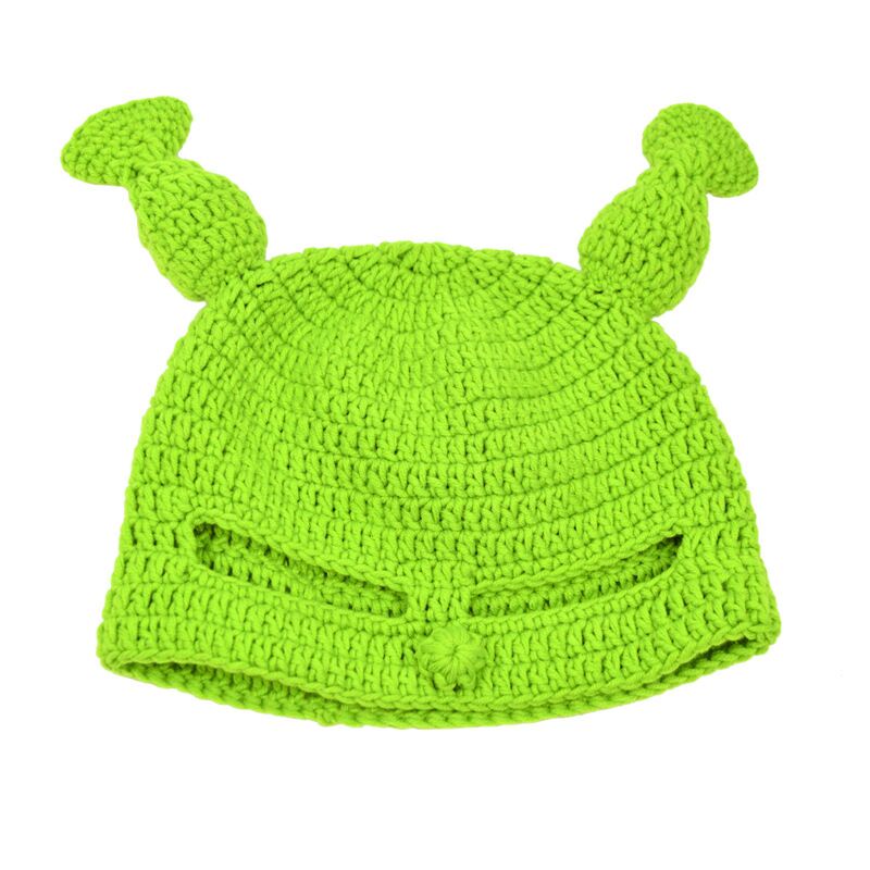 Mũ Len Trùm Đầu Màu Xanh Lá Chất Lượng Cao Vui Nhộn Dễ Thương Cho Nam Và Nữ