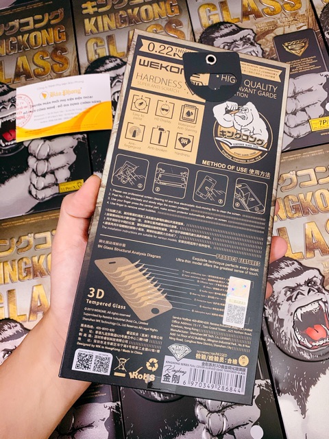 Kính cường lực Kingkong iPhone hộp sắt WK Khỉ , không hộp trần , dán full màn hình cho IP 6 Plus 7 8 X XS Max 11 12 Pro | BigBuy360 - bigbuy360.vn