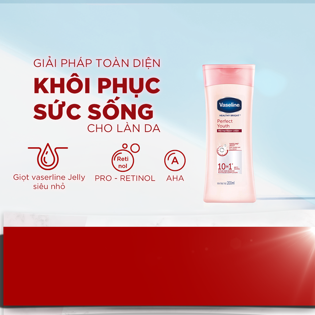 Sữa dưỡng thể Vaseline dưỡng da sáng khỏe mịn màng 200ml