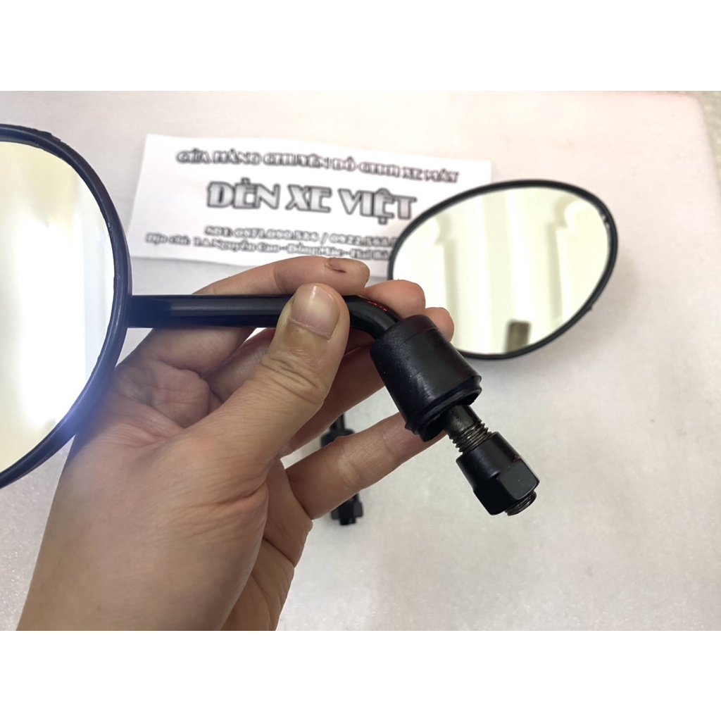 1 ĐÔI GỒM 2 CHIẾC GƯƠNG KÍNH CHIẾU HẬU TAI MÈO TAI THỎ LẮP CHO XE MÁY - MẶT KÍNH TRẮNG CHÂN THỰC - ĐÈN XE VIỆT