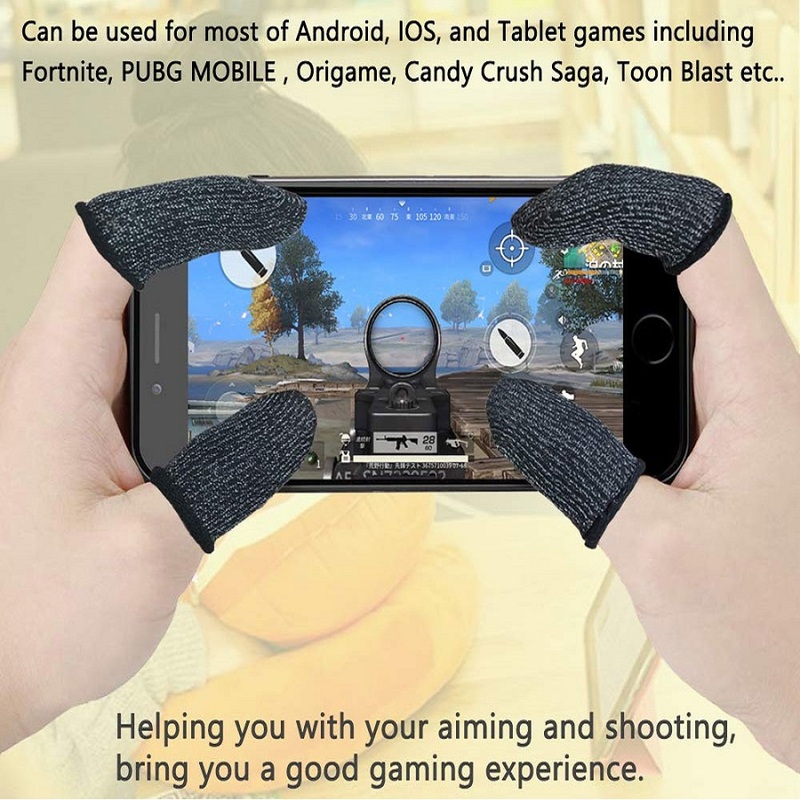 Cặp găng ngón tay điều khiển chơi game trên màn hình cảm ứng điện thoại siêu mỏng chống mồ hôi giặt được chất lượng cao