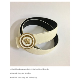 Dây nịt nam, thắt lưng nam mặt kỳ lân mạ vàng dây trắng