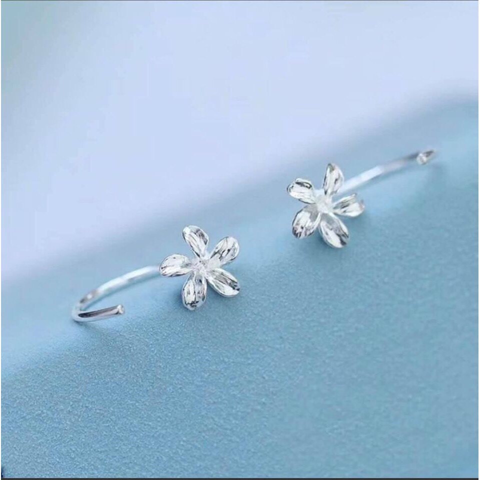 Bông tai nữ bạc thật hoa cài nhỏ xinh LINH MIU SILVER
