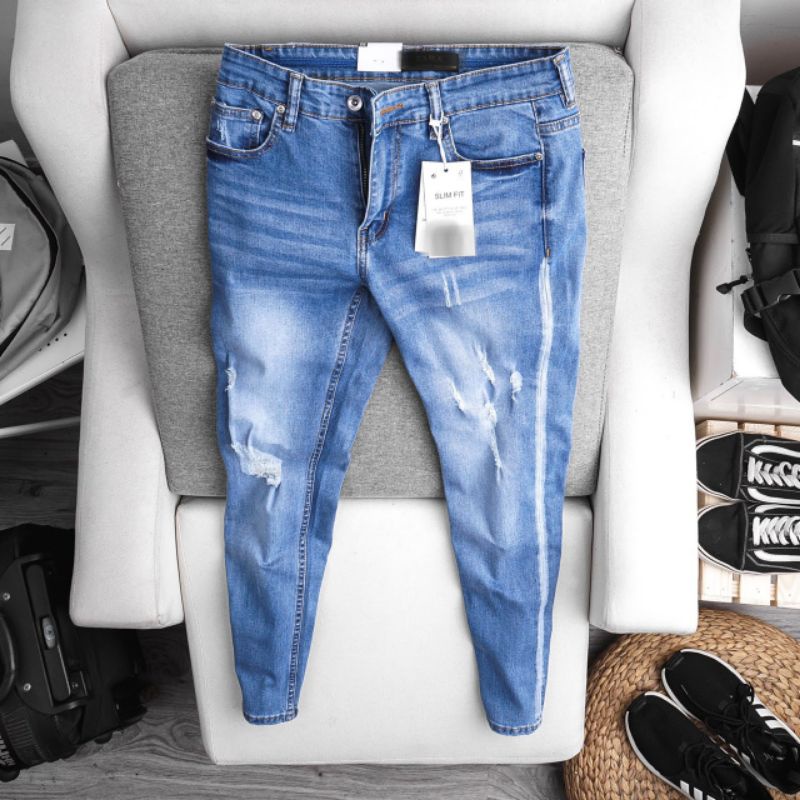 Quần jean nam slimfit hàng hiệu xuất khẩu cao cấp chất bò co giãn xịn