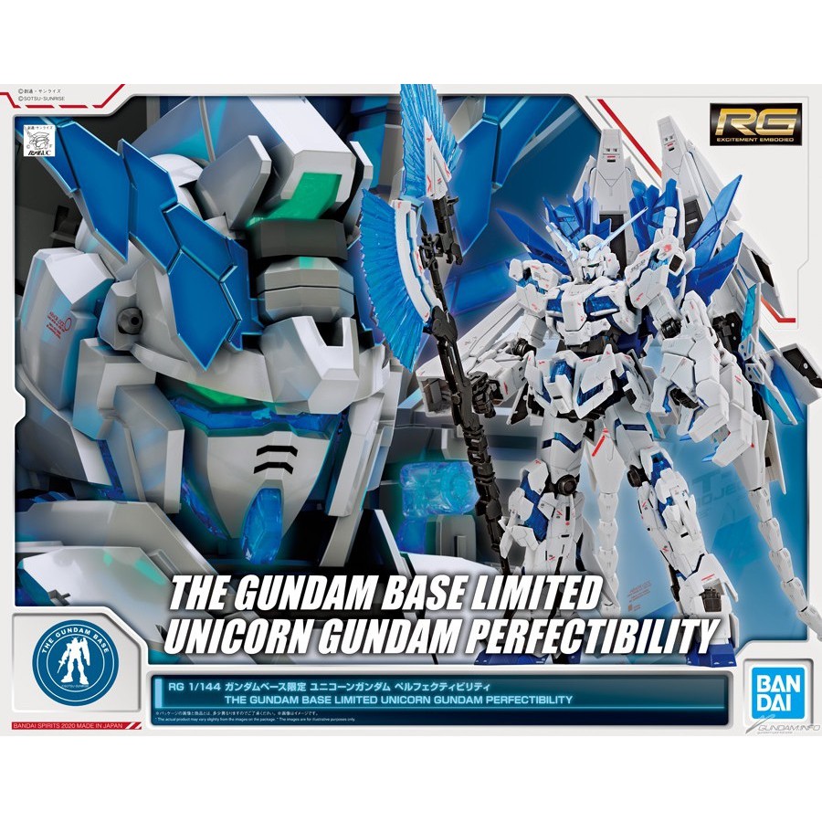 Bandai Mô Hình Gundam RG Unicorn Perfectibility The Gundam Base Limited 1/144 Đồ Chơi Lắp Ráp Anime Nhật