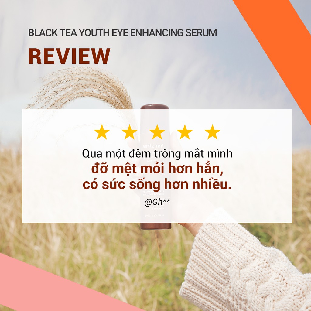 [Mã COSIF05 giảm 10% đơn 400K] Tinh chất dưỡng da vùng mắt từ trà đen innisfree Black Tea Youth Enhancing Eye Serum 15ml