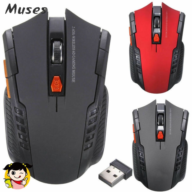 Chuột quang chơi game mini không dây có USB thu 2.4Ghz cho PC