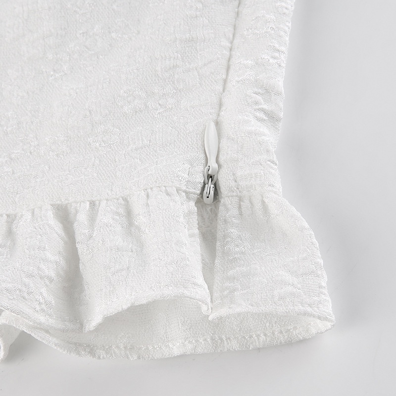 [Augustcloth] Áo tay phồng khoét ngực phong cách Hàn Quốc