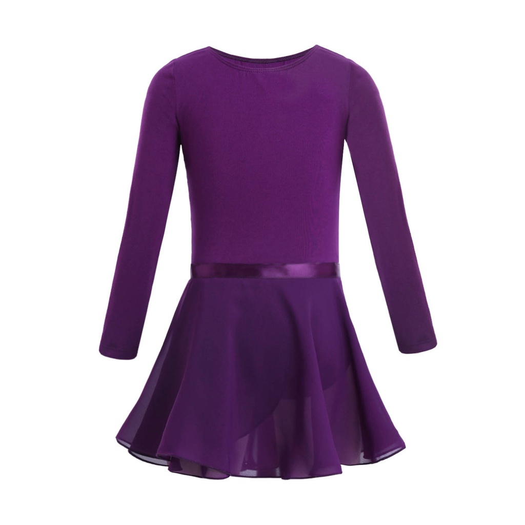 Bộ Trang Phục Múa Ba Lê Tay Dài Vải cotton Phối Voan Buộc Dây Họa Tiết Da Báo Thời Trang Cho Bé Gái