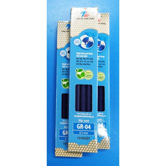 GR04 & GR01 Thiên Long ruột bút Gel thay thế 0.5mm ( Cho bút bi TL-GEL-08, GEL-012, GEL-012/DO, và các bút GEL nắp đậy