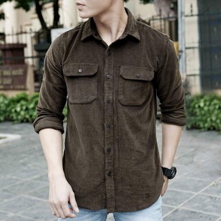 ASM08/ ÁO SƠ MI NHUNG TĂM HÀNG THIẾT KẾ