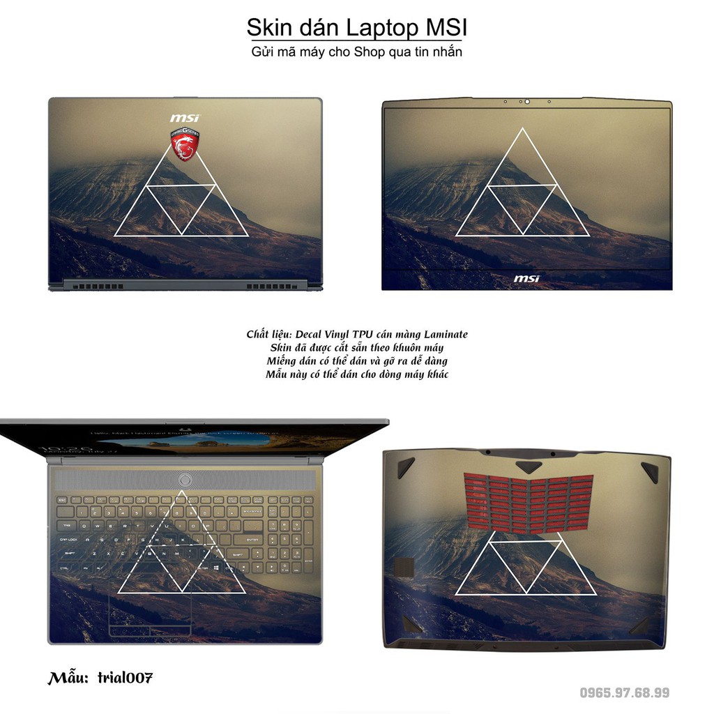 Skin dán Laptop MSI in hình Đa giác _nhiều mẫu 2 (inbox mã máy cho Shop)