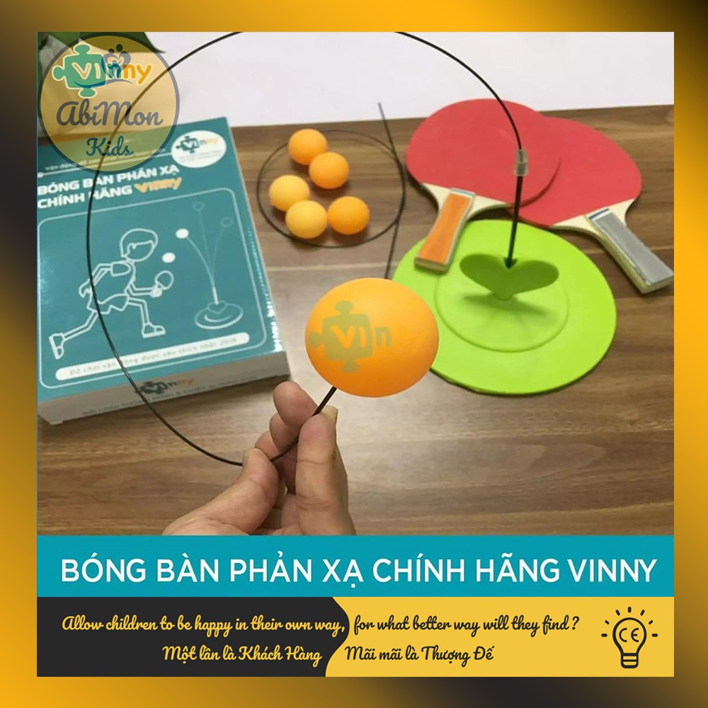 Bóng Bàn Phản Xạ Vinny Cho Bé ☘️ Montessori cao cấp ✨ (Đồ chơi Gỗ - Đồ chơi Giáo Dục - An toàn - Thông minh)