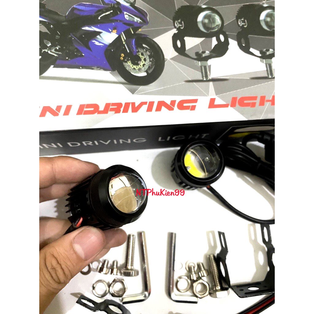 Đèn Trợ Sáng Mini Bi Cầu 2 Mầu Cos Vàng Pha Trắng Siêu Sáng Loại 1 Có Cục Nguồn