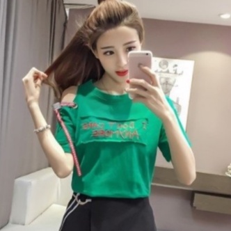 Áo Thun Nữ Tay Lửng Hở Vai Dáng Rộng Phong Cách Hàn Quốc Dễ Phối Đồ Thời Trang Cho Áo phông Nữ WT-TX-47