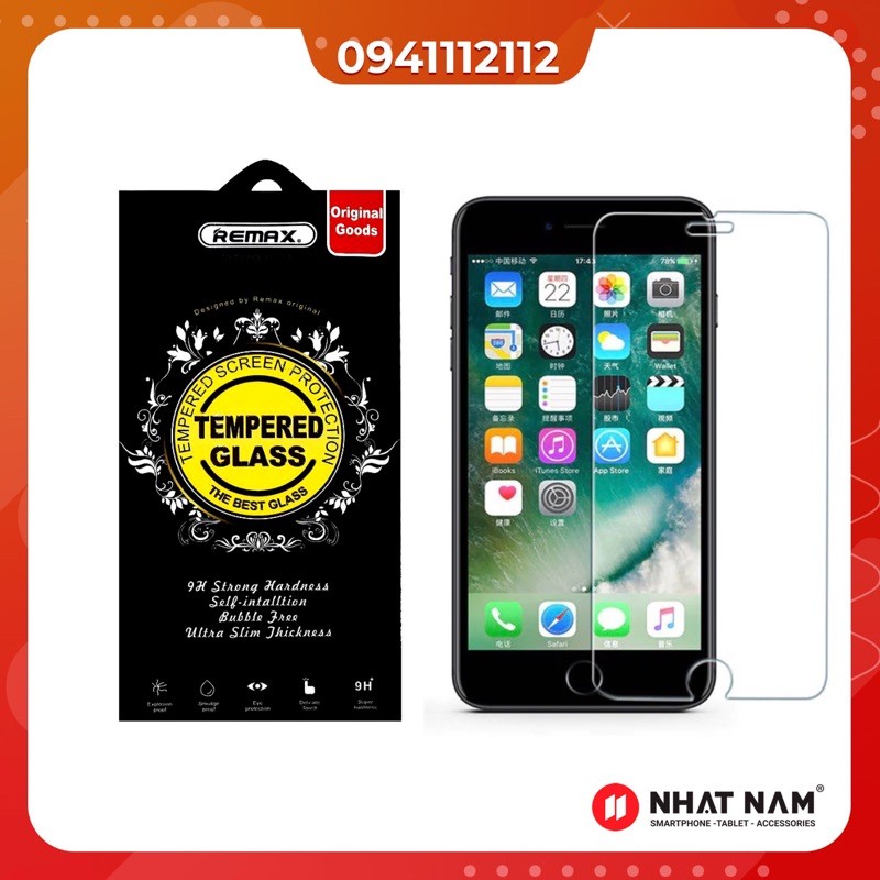 Kính cường lực iPhone Remax uốn cong, Siêu mỏng 0.1mm, trong suốt, bo viền từ iPhone 5 Đến XS Max