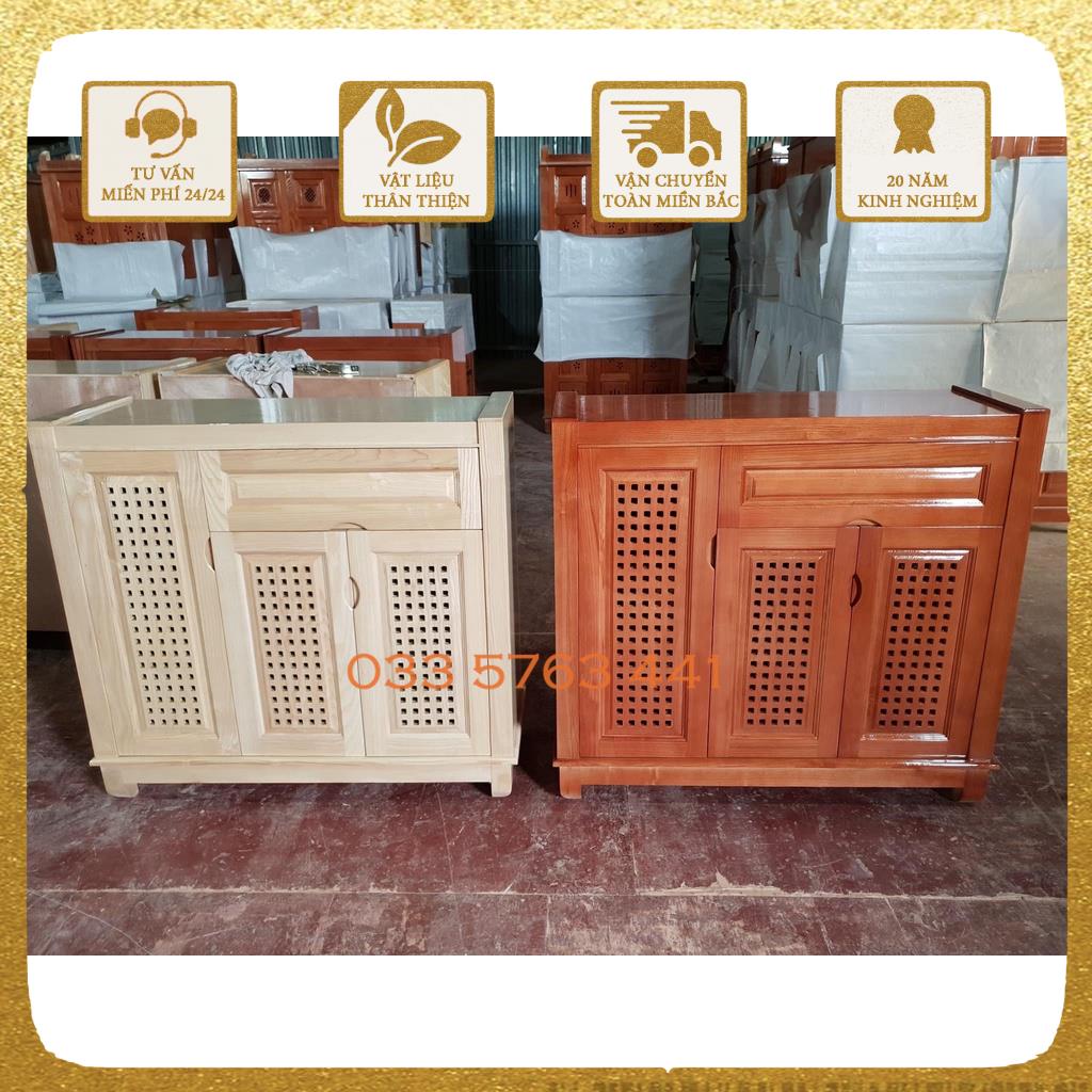 Tủ giầy sồi kiểu dáng sang trọng kích thước 80 - 100 - 120cm mẫu quốc dân