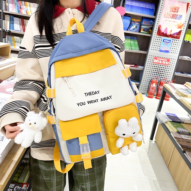 Ba lô đi học IELGY cỡ lớn phối màu ngọt ngào dễ thương