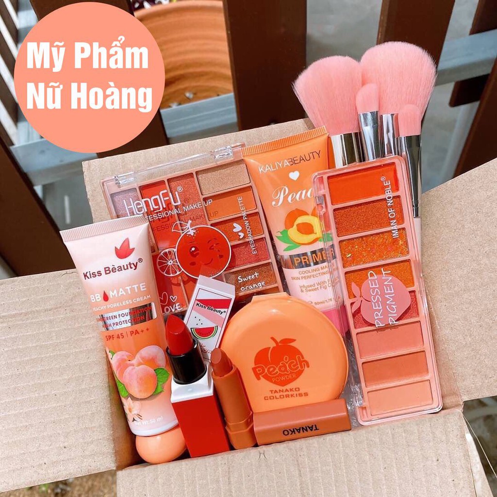 Bộ trang điểm đầy đủ mắt môi má kèm cọ | BigBuy360 - bigbuy360.vn