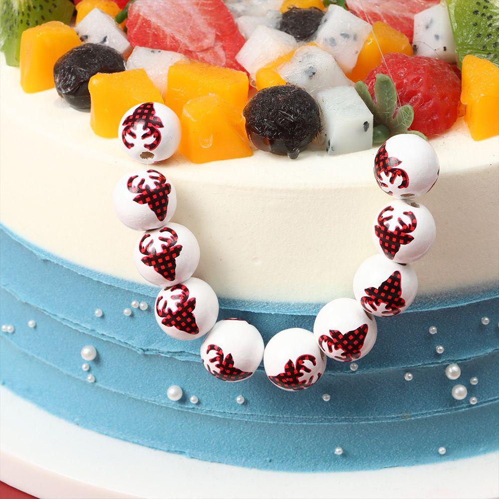 Set 10 Hạt Gỗ Họa Tiết Giáng Sinh