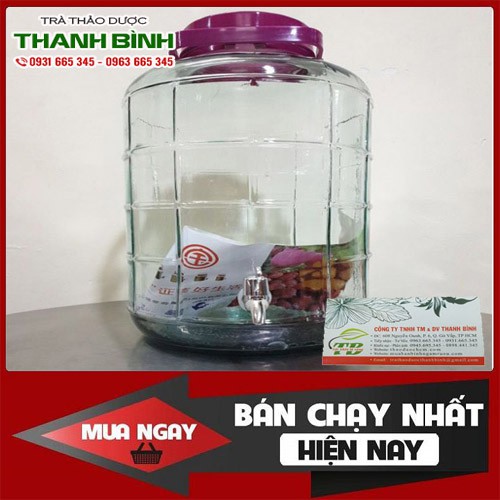 Bình Ngâm Sâm Thủy Tinh Nắp Tím 5 Lít - Hũ Ngâm Sâm 5 Lít