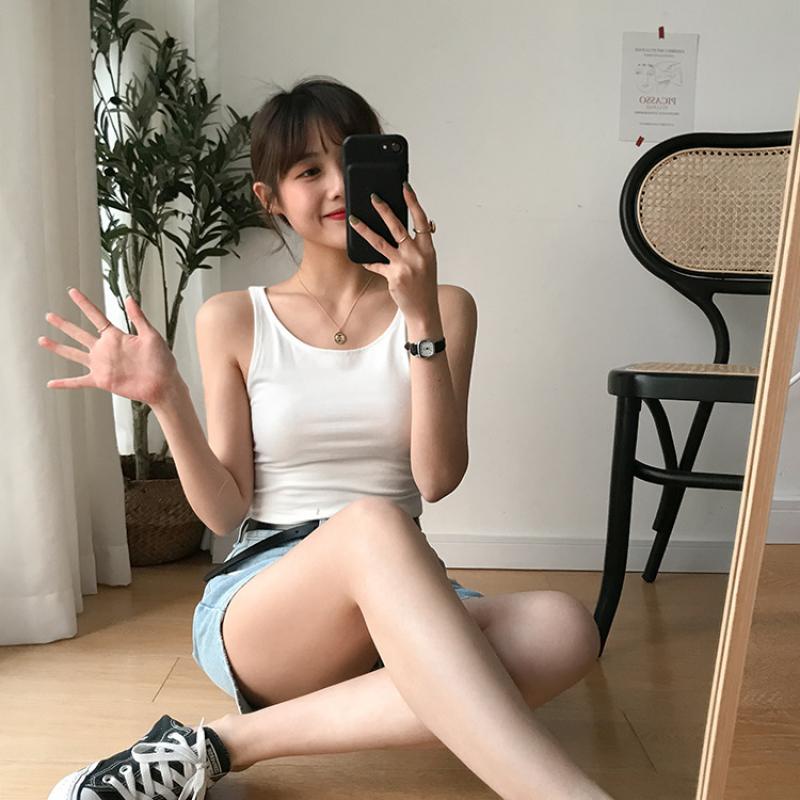 Áo croptop hai dây quai to cổ vuông TheKim cotton 2 lớp, áo thun dáng lửng ôm body