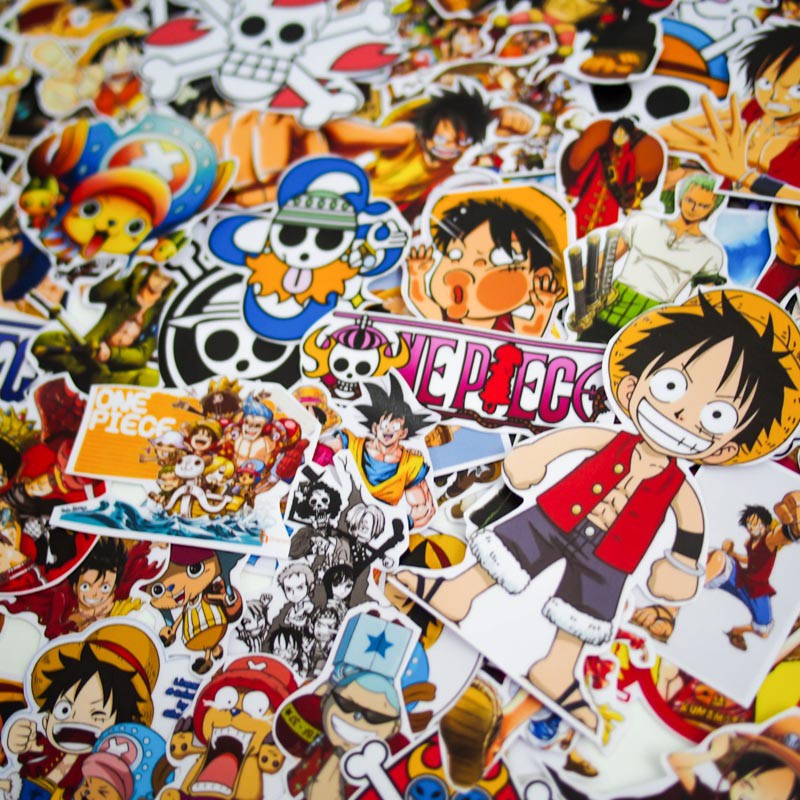 Set 100 Sticker hình dán đảo hải tặc One Piece | hàng thương hiệu