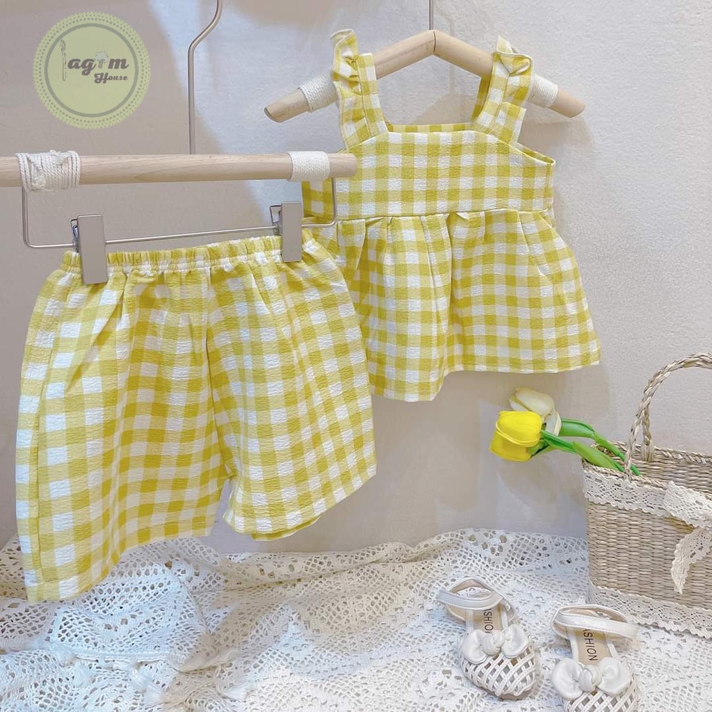 Bộ hai dây tay cánh tiên chất đũi xốp mềm, mát cho bé gái mùa hè mẫu mới 2022 - Lagim House