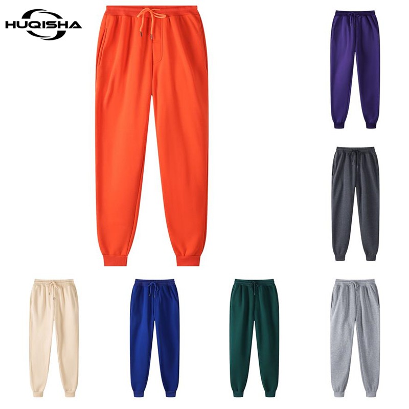 Mới Quần âu màu đồng nhất Nam nữ Unisex Thời trang Chạy bộ Quần dài Toàn cảnh Quần thể thao Kiểu dáng mỏng của Nam