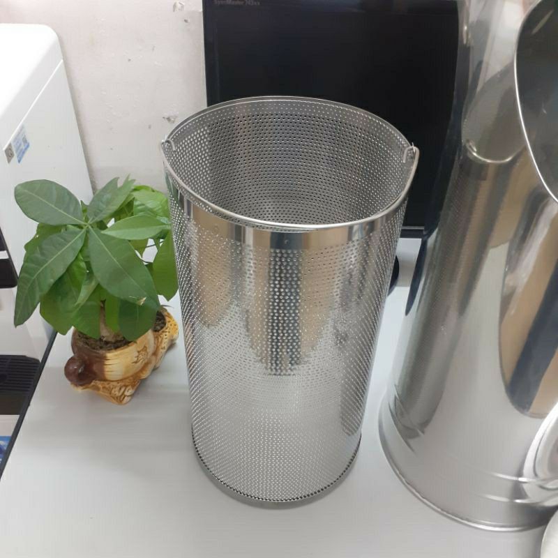 Thùng  rác inox cao cấp có gạt tàn  (23/61cm)Inox 304,thùng rác inox dạng tròn, HÀNG CHÍNH HÃNG