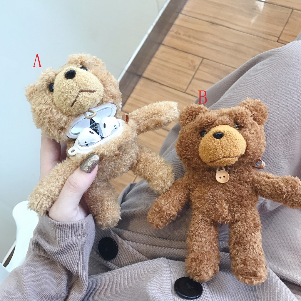 Vỏ Bảo Vệ Hộp Sạc Tai Nghe Airpods1/ 2 Pro Hình Gấu Bông Teddy Đáng Yêu
