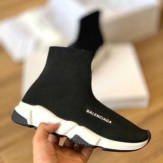 Giày thể thao balen speed, sneaker balen đen cổ chun bản cao cấp