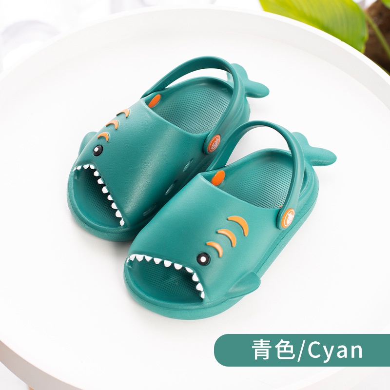 Dép Sandal Chống Trượt Hình Cá Mập Hoạt Hình Đáng Yêu Cho Trẻ Em