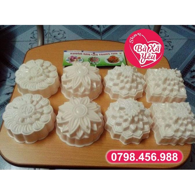 Combo 8 khuôn bánh trung thu , rau câu 3D - BX1668